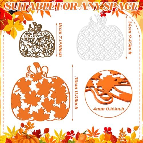 CroBlissful 6 Pcs Fall Wall Decor Autumn Pumpkin Wall Art - Image 2