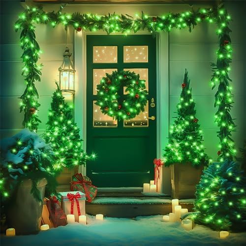 JMEXSUSS 91.5ft Connectable 250 LED Green Christmas String Lights Indoor - Image 5