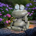 NBQQ Solar Frog Statue Resin Stone Art Statue Outdoor Yard Garden Ornament by NBQQ