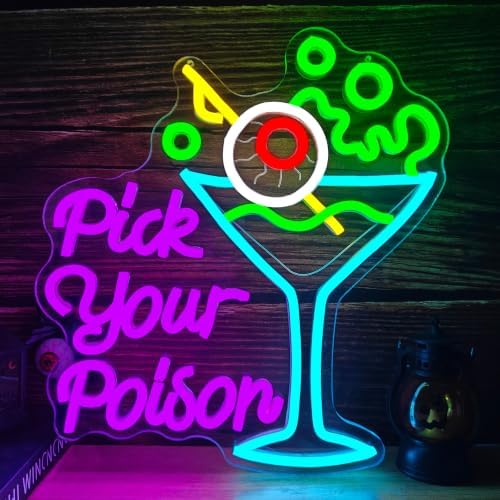 Pick Your Poison Halloween Neon Sign Witch Neon Led Sign for Wall Decor - Image 2