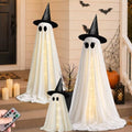 Halloween Decorations Outdoor, 3 Pack Light Up Spooky Ghosts with Remote Control LED Lights, DIY Faces and Witch Hats, Halloween Ghost Family Decor for Yard Porch Lawn Garden Front Door by Znorso