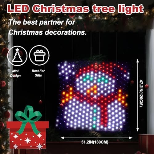 Leisure world LED Snowman Window Silhouette Lights,USB Operated LED Net Outdoor Mesh Lights with Timer, 8 Modes for Indoor Outdoor Holiday Xmas Party Decor - Image 3