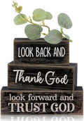 Lineshading 4 Pcs Christian Wooden Block Signs Farmhouse Centerpiece by Lineshading