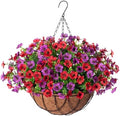 INXUGAO Artificial Fake Flowers Hanging Basket for Outdoor Decoration by INXUGAOArtificialFlowers
