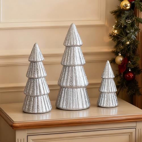 Joyhalo Silver Tabletop Christmas Trees by Joyhalo