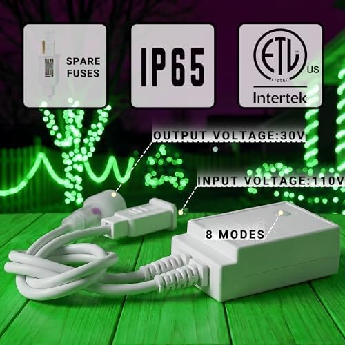 50ft Rope Lights For Outside,Connectable & Flexible Tube Lights with 8 Modes Controller,Waterproof Green LED Rope Lighting for Deck,Garden,Pool,Patio,Bedroom,Party,Indoor & Outdoor Landscape Lighting - Image 2