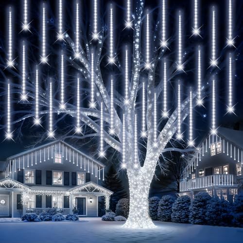 PEMOTech Christmas Lights Outdoor,12-Tube Meteor Shower Lights Outdoor by PEMOTech