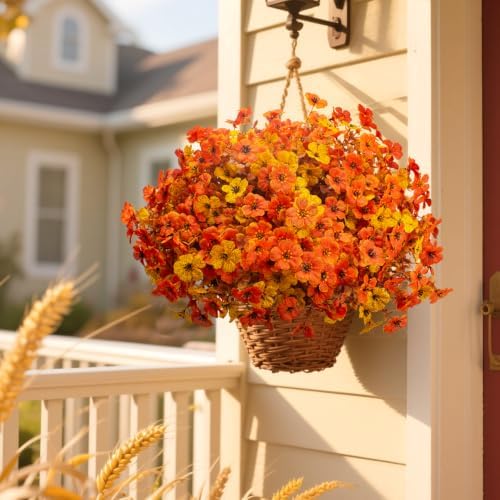 16 Bundles UV Resistant Artificial Fall Flowers Faux Mums for Outdoors - Image 6