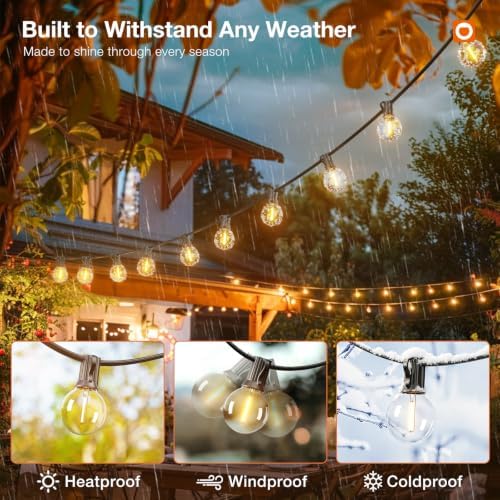 addlon 100FT Outdoor String Lights G40 LED Remote Dimmable Waterproof - Image 4