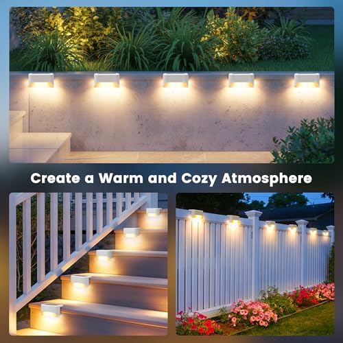 SOLPEX Solar Deck Lights Outdoor,Fence Lights Waterproof,16 Pack Warm White - Image 6