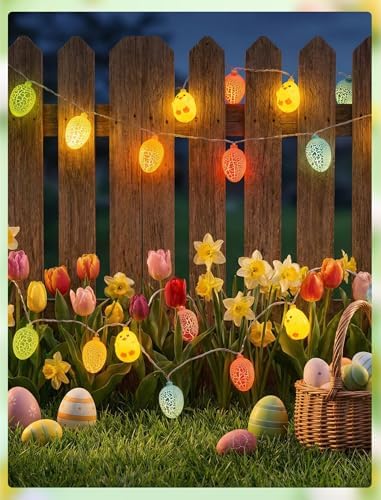 Easter Egg Chicken String Lights Plug in, 8.5Ft Outdoor Easter Decorations Lights with 10 LED Egg Chicken Pastel Fairy Lights Waterproof for Indoor Outdoor Spring Party Garden Home Window Decor - Image 5
