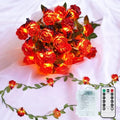 suddus 40LED Red Rose Flower String Lights Battery Powered with Remote by SUDDUS