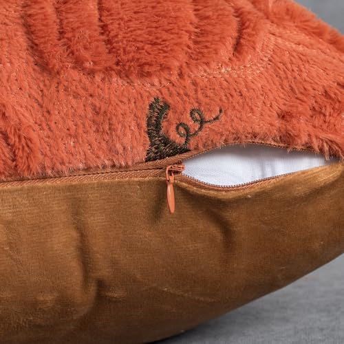 Fall Pumpkin Pillow Covers 16x16 Set of 2 Rust Red Fall Farmhouse Decor - Image 3