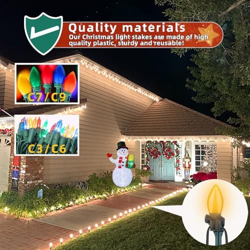 100 Pack Christmas Light Stakes 8.5"-10" for C7 and C9 String Lights,Outdoor Light Stakes,Yard Stakes,Garden,Lawn,Pathway, Patio, Path, Walkway, Christmas Decoration Black - Image 5