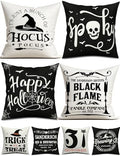 TOYPOPOR Halloween Decorations Pillow Covers Double-Side Printing 18x18 Set of 4 Indoor/Outdoor Hocus Pocus Farmhouse Decorative Cushion Cases Spider Web Cat Skull Home Decor by TOYPOPOR