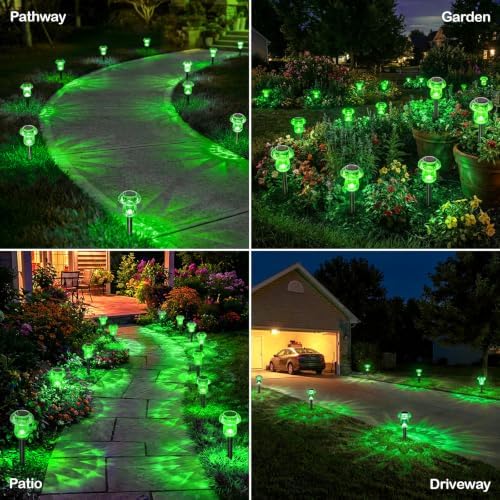 Solar Halloween Lights Outdoor 8 Pack Green Garden Mushroom Decor - Image 5