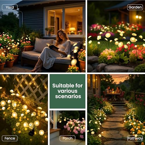 Solar Garden Lights, 6pack Swaying Mushroom Lights - Image 6