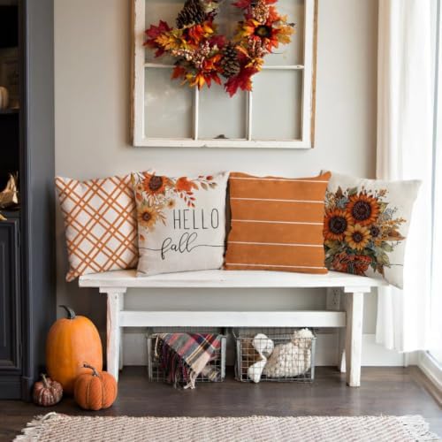 RABUSOFA Fall Pillow Covers 20x20 Inch Set of 4 Fall Decorations for Home - Image 2