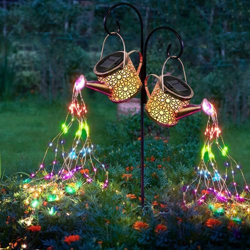 Solar Lights Outdoor Decorative, 2 Pack Solar Watering Can Lights by Misawce