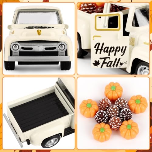 Fall Thanksgiving Pumpkin Truck Mini Metal Truck for Fall Tiered Tray Decor - Image 7