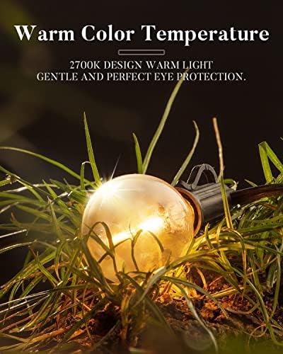 Lightdot LED Outdoor String Lights 50FT Patio Lights with 16 Shatterproof G40 Vintage Edison Bulbs, Outside Hanging Light Waterproof for Porch, Deck, Garden, Backyard, Balcony, Dimmable - Image 4