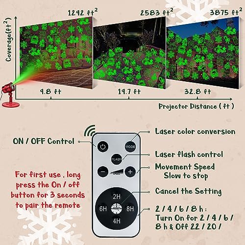 Limited Edition Christmas Projector Lights Outdoor, Special Edition Waterproof Christmas Laser Lights with Remote Control for Indoor Outdoor Garden Roof Xmas Party Decoration - Image 3