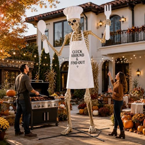 4 Pcs Chef Outfits Set for 12 Ft Giant Skeleton Halloween Yard Decor - Image 7
