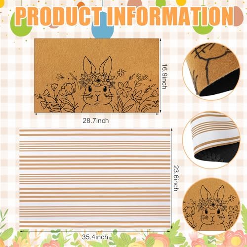 Tinideya 2 23.6 X 35.4 Inches Easter Bunny White Brown - Image 2