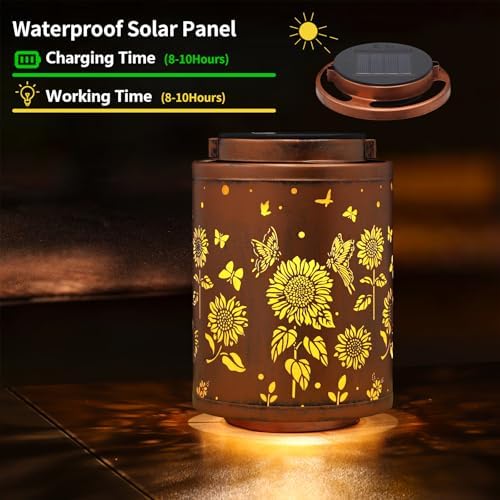 Solar Outdoor Lanterns Garden Decor LED Light Hanging Waterproof - Image 2