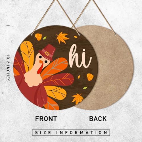 Thanksgiving Front Door Sign Decor, Thanksgiving Turkey Welcome Sign Decorations for Home Office Door Porch Rustic Fall Autumn Hanging Sign Wall Decor - Image 2
