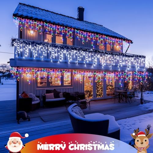 JMEXSUSS Color Changing Icicle Lights Outdoor Waterproof, 11 Modes 400 LED - Image 6