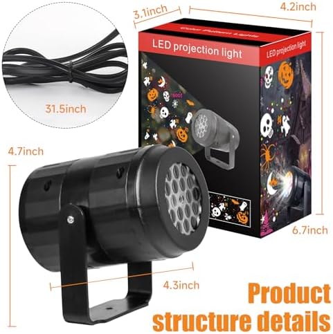 Halloween Projector Lights Outdoor Indoor, Waterproof Halloween Light for Window, Ground, Roof, Wall, Cemetery, Halloween Decor for Halloween Party Garden Decorations - Image 6