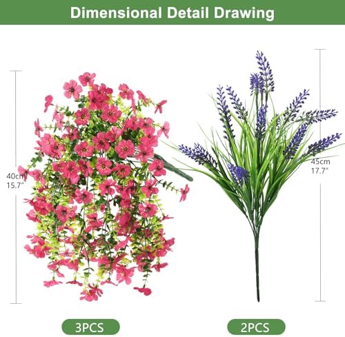 Artificial Fake Hanging Flowers Plants for Outdoor Outside Decoration - Image 3