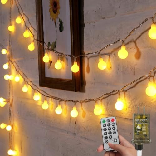 Minetom Globe String Lights, 66 Feet 200 Led Fairy Lights Plug in by Minetom
