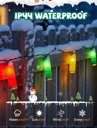 Red Green Yellow Shotgun Lights 8.5Ft, 10 LED Bullet String Lights Plug In - Image 3