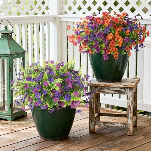 Hommyea Artificial Fake Flowers Plants for Outdoors Silk Spring Home Decor - Image 5