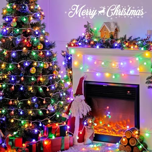 JMEXSUSS 33ft 100 LED Battery Operated Christmas Lights Outdoor Waterproof - Image 2