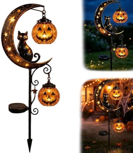 Halloween Decorations Outdoor-Solar Stake Lights Halloween Decor (Black-D) by Unknown