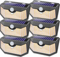 HMCITY 120 LED Solar Lights Outdoor Motion Sensor, 6 Pack, Black Warm by LightingUpYourLife