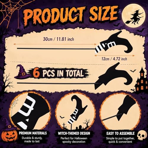 6 Pcs Halloween Outdoor Decoration Wicked Witch Legs Garden Stake - Image 2