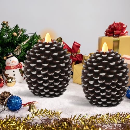 Wondise Flameless Candles with 6H Timer Pine Cone Candles - Image 6