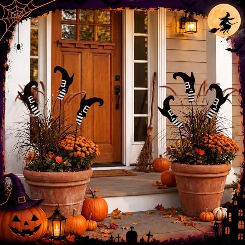 6 Pcs Halloween Outdoor Decoration Wicked Witch Legs Garden Stake - Image 4