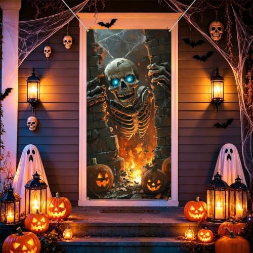 Halloween Door Cover, Fabric Front Door Porch Sign for Halloween Party - Image 6