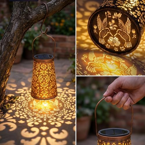LeiDrail Butterfly Solar Lanterns, Outdoor Hanging Garden Lights, 4 Pack - Image 6