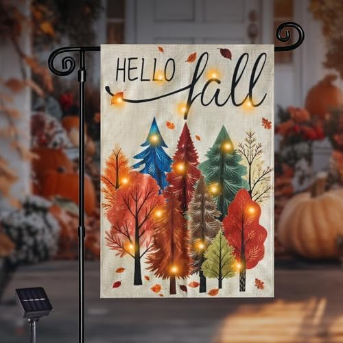 Thanksgiving Garden Flag, Maple Forest, 12x18 In by FLAGMESAGE