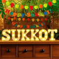 Honoson 6 Pcs Happy Sukkot Party Decoration Sukkah LED Lights Sign by Honoson