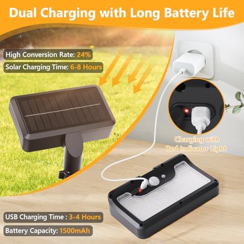 Clip On Solar Motion Lights Outdoor,360°Rotatable Fence Lights(2Pack,3000K) - Image 4