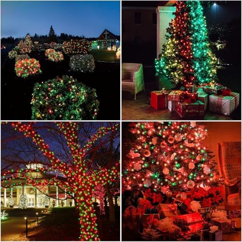 165 FT 500LED Red Green Warm String Lights Indoor Outdoor, Connectable Christmas Tree Lights Waterproof 16 Modes with Timer, Fairy Twinkle Light Plug in for Bedroom Wedding Party Xmas Decorations - Image 5