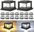 FOLKSMATE Solar Fence Post Cap Lights 16 Pack Outdoor Waterproof Black by FOLKSMATE