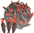 Novelty Lights 34ft 100 LED Red Christmas String Lights, Brown Wire by NoveltyLights-LightExperts